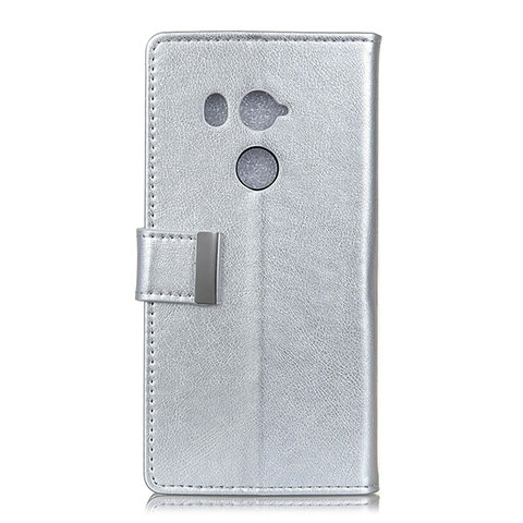 Handytasche Stand Schutzhülle Leder Hülle L03 für HTC U11 Eyes Silber