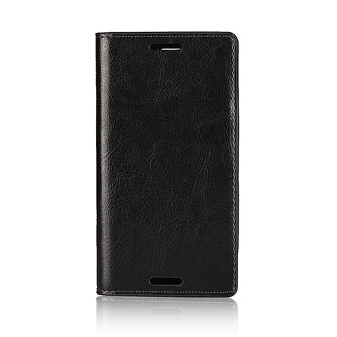 Handytasche Stand Schutzhülle Leder Hülle L03 für Sony Xperia XZ1 Compact Schwarz