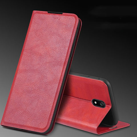 Handytasche Stand Schutzhülle Leder Hülle L03 für Xiaomi Redmi 8A Rot