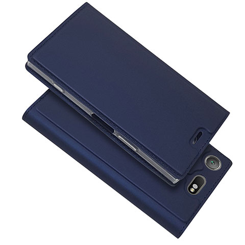 Handytasche Stand Schutzhülle Leder Hülle L05 für Sony Xperia XZ1 Compact Blau