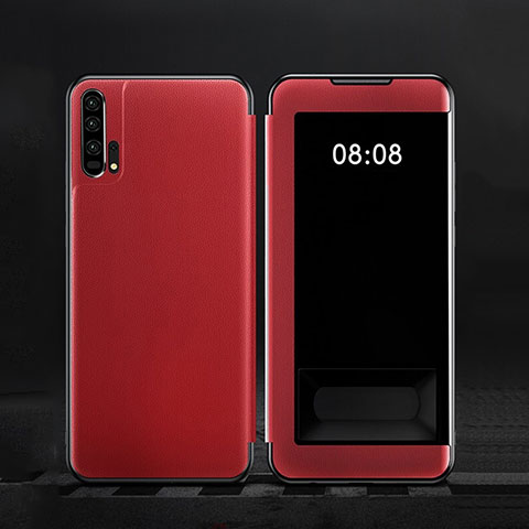 Handytasche Stand Schutzhülle Leder Hülle T01 für Huawei Honor 20 Pro Rot