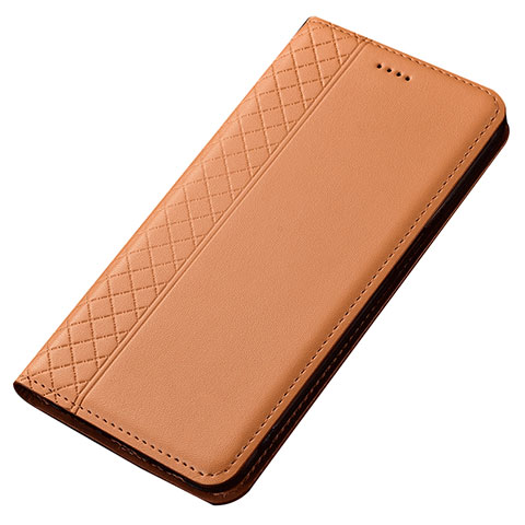 Handytasche Stand Schutzhülle Leder Hülle T05 für Samsung Galaxy A70 Orange
