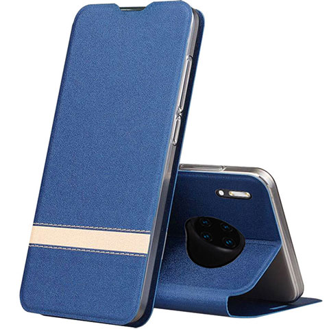 Handytasche Stand Schutzhülle Leder Hülle T12 für Huawei Mate 30 Pro 5G Blau