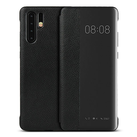 Handytasche Stand Schutzhülle Leder Hülle T16 für Huawei P30 Pro Schwarz