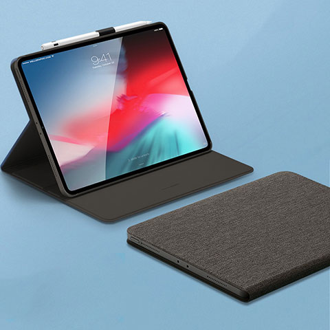 Handytasche Stand Schutzhülle Leder L01 für Apple iPad Pro 11 (2018) Grau