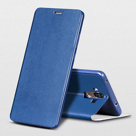 Handytasche Stand Schutzhülle Leder L01 für Huawei Mate 9 Blau