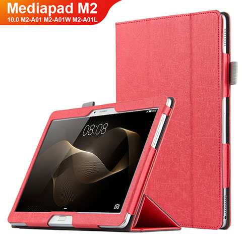 Handytasche Stand Schutzhülle Leder L01 für Huawei MediaPad M2 10.0 M2-A01 M2-A01W M2-A01L Rot