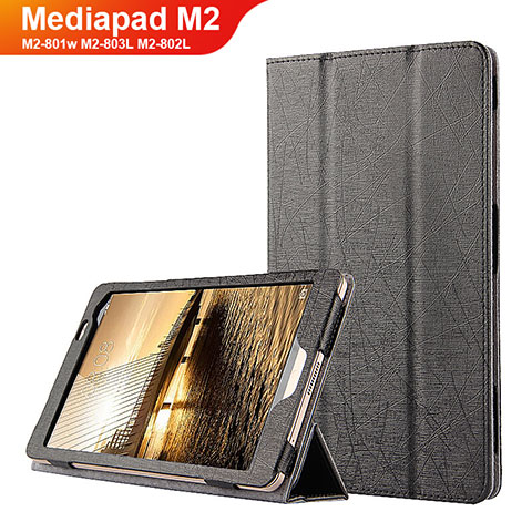 Handytasche Stand Schutzhülle Leder L01 für Huawei Mediapad M2 8 M2-801w M2-803L M2-802L Schwarz