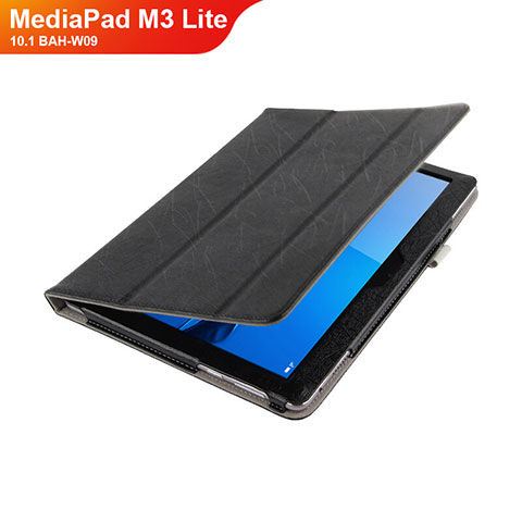 Handytasche Stand Schutzhülle Leder L01 für Huawei MediaPad M3 Lite 10.1 BAH-W09 Schwarz