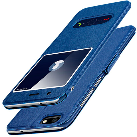 Handytasche Stand Schutzhülle Leder L01 für Huawei P9 Lite Mini Blau