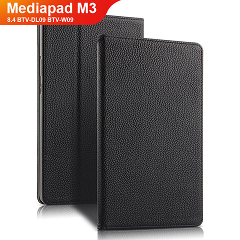 Handytasche Stand Schutzhülle Leder L02 für Huawei Mediapad M3 8.4 BTV-DL09 BTV-W09 Schwarz