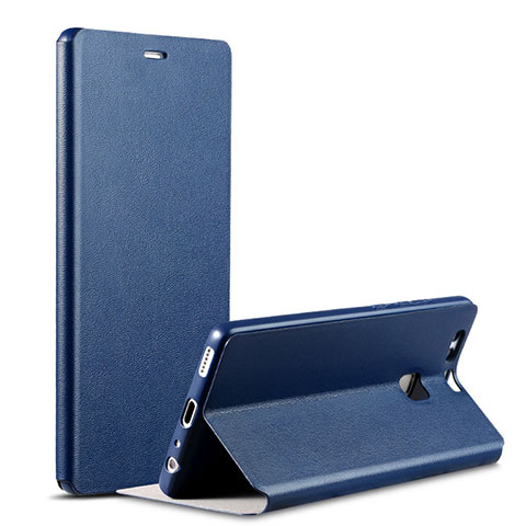 Handytasche Stand Schutzhülle Leder L02 für Huawei P9 Blau