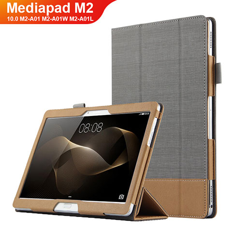 Handytasche Stand Schutzhülle Leder L03 für Huawei MediaPad M2 10.0 M2-A01 M2-A01W M2-A01L Grau