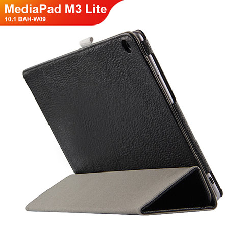 Handytasche Stand Schutzhülle Leder L03 für Huawei MediaPad M3 Lite 10.1 BAH-W09 Schwarz