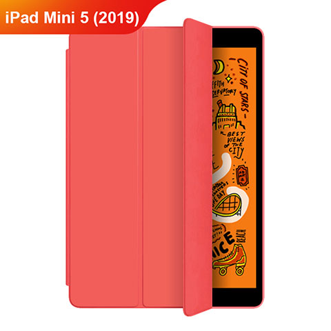 Handytasche Stand Schutzhülle Leder L04 für Apple iPad Mini 5 (2019) Rot