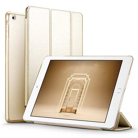 Handytasche Stand Schutzhülle Leder L06 für Apple iPad Mini 2 Gold