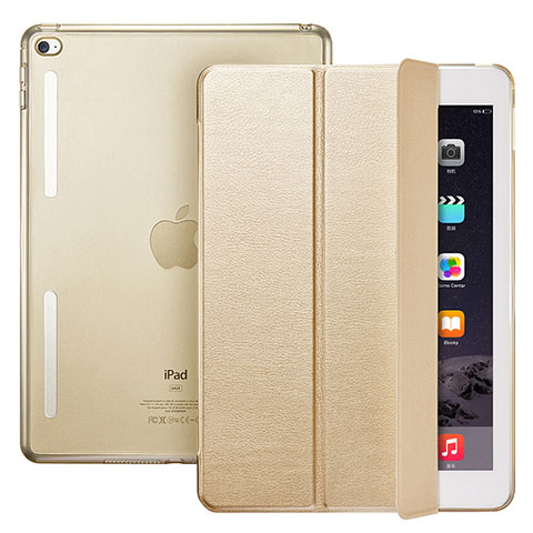 Handytasche Stand Schutzhülle Leder L06 für Apple iPad Mini 4 Gold
