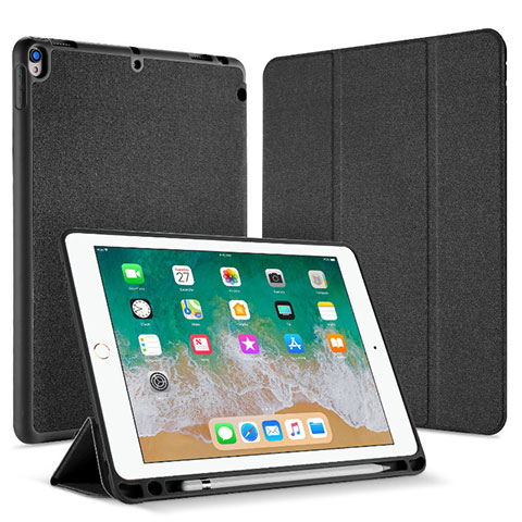Handytasche Stand Schutzhülle Leder L07 für Apple iPad Pro 10.5 Schwarz