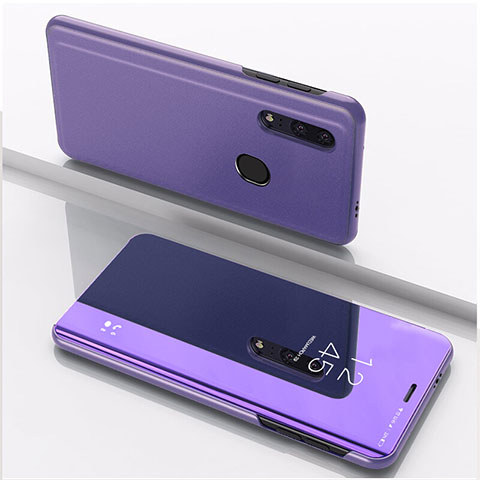 Handytasche Stand Schutzhülle Leder Rahmen Spiegel Tasche für Huawei Honor 20 Lite Violett