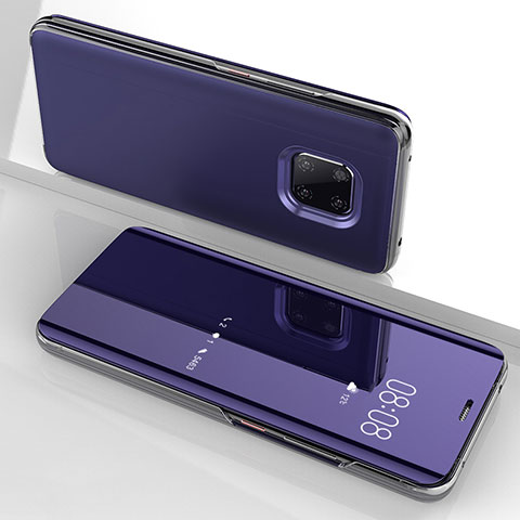 Handytasche Stand Schutzhülle Leder Rahmen Spiegel Tasche für Huawei Mate 20 Pro Violett
