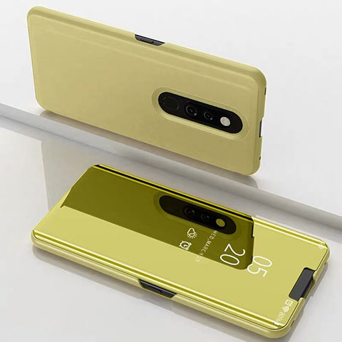 Handytasche Stand Schutzhülle Leder Rahmen Spiegel Tasche für Xiaomi Mi 9T Pro Gold