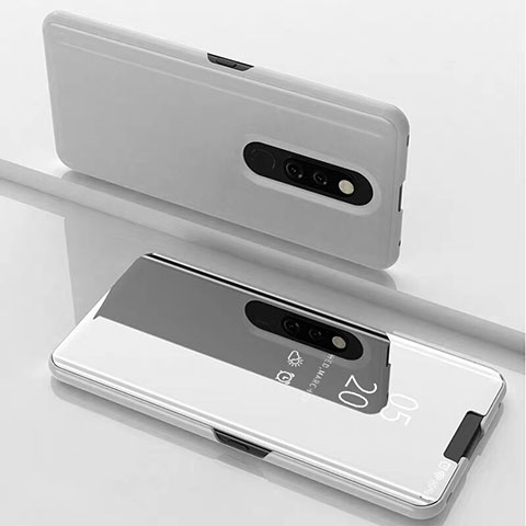 Handytasche Stand Schutzhülle Leder Rahmen Spiegel Tasche für Xiaomi Redmi K20 Weiß