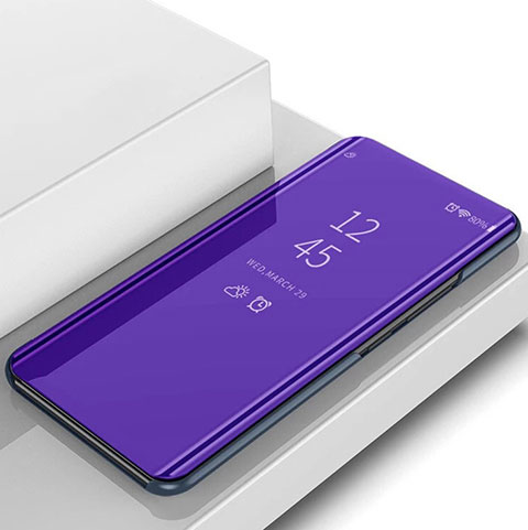 Handytasche Stand Schutzhülle Leder Rahmen Spiegel Tasche L02 für Samsung Galaxy S10 5G Violett