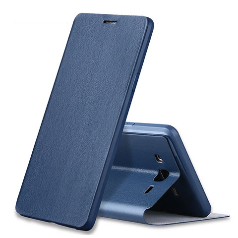 Handytasche Stand Schutzhülle LederS01 für Samsung Galaxy On7 G600FY Blau