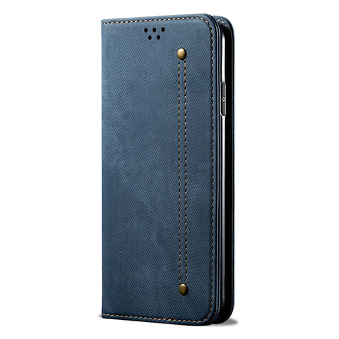 Handytasche Stand Schutzhülle Stoff für Huawei Honor 30S Blau
