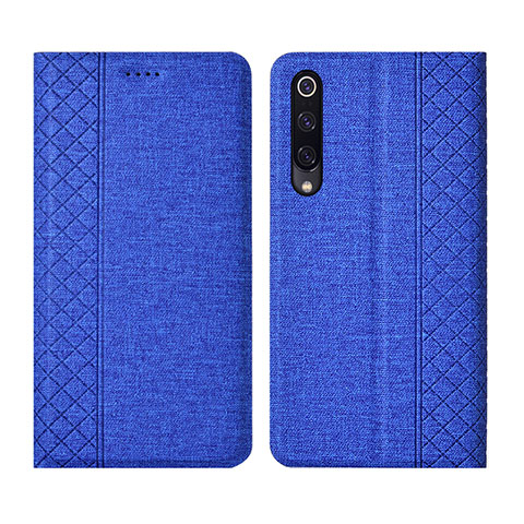 Handytasche Stand Schutzhülle Stoff H01 für Xiaomi Mi A3 Blau