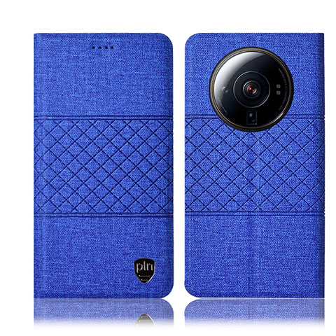 Handytasche Stand Schutzhülle Stoff H13P für Xiaomi Mi 12S Ultra 5G Blau