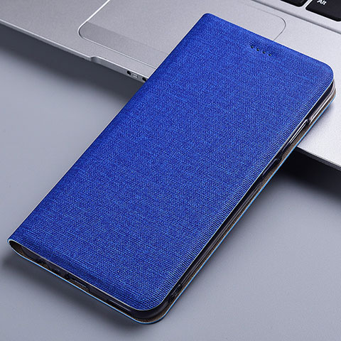 Handytasche Stand Schutzhülle Stoff H21P für Samsung Galaxy M21 Blau