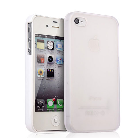 Hülle Kunststoff Schutzhülle Matt für Apple iPhone 4 Weiß