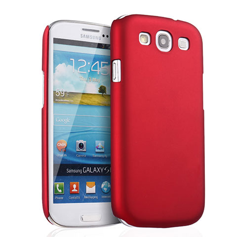 Hülle Kunststoff Schutzhülle Matt für Samsung Galaxy S3 i9300 Rot