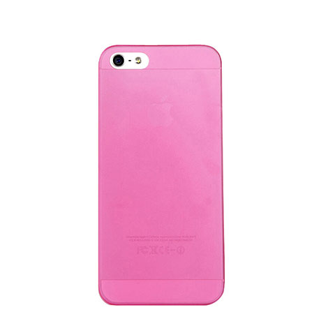 Hülle Ultra Dünn Schutzhülle Durchsichtig Transparent Matt für Apple iPhone 5 Pink