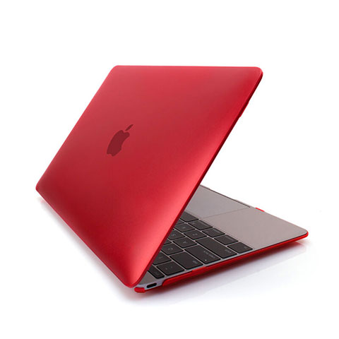 Hülle Ultra Dünn Schutzhülle Durchsichtig Transparent Matt für Apple MacBook 12 zoll Rot