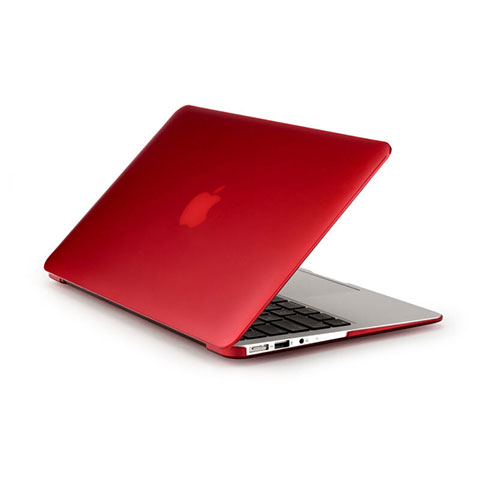 Hülle Ultra Dünn Schutzhülle Durchsichtig Transparent Matt für Apple MacBook Air 13 zoll Rot