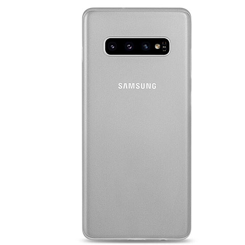 Hülle Ultra Dünn Schutzhülle Tasche Durchsichtig Transparent Matt P01 für Samsung Galaxy S10 Weiß