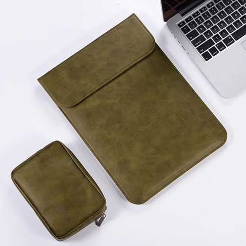 Leder Handy Tasche Sleeve Schutz Hülle für Apple MacBook Air 11 zoll Grün