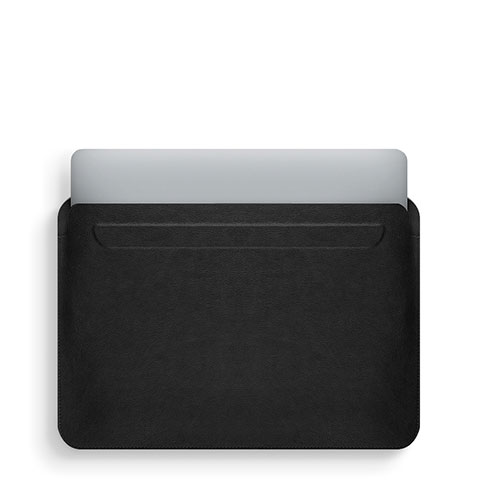 Leder Handy Tasche Sleeve Schutz Hülle L02 für Apple MacBook Air 13 zoll Schwarz