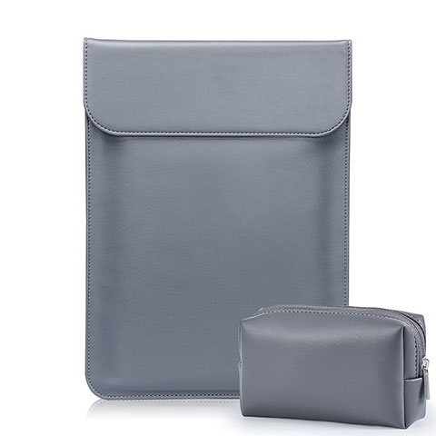 Leder Handy Tasche Sleeve Schutz Hülle L02 für Samsung Galaxy Book Flex 15.6 NP950QCG Grau