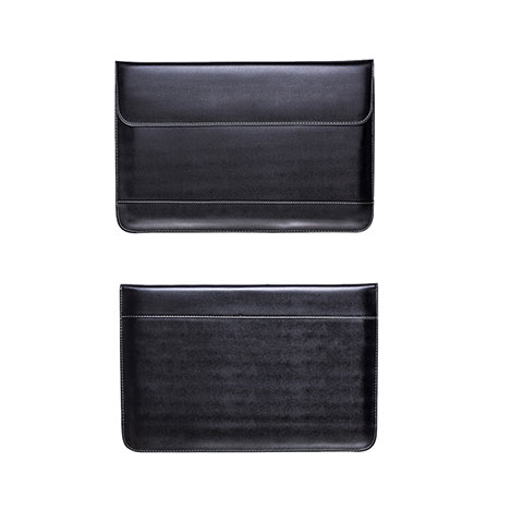 Leder Handy Tasche Sleeve Schutz Hülle L14 für Apple MacBook 12 zoll Schwarz