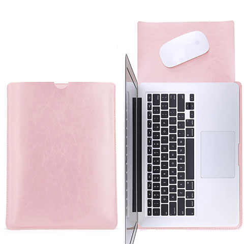Leder Handy Tasche Sleeve Schutz Hülle L17 für Apple MacBook Pro 13 zoll (2020) Rosa