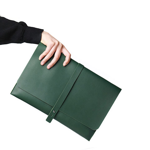 Leder Handy Tasche Sleeve Schutz Hülle L18 für Apple MacBook Air 11 zoll Grün