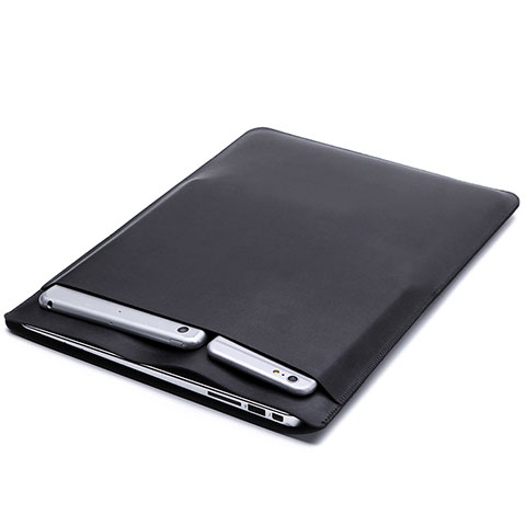 Leder Handy Tasche Sleeve Schutz Hülle L20 für Apple MacBook Pro 13 zoll Schwarz