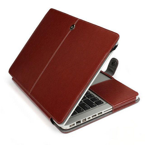 Leder Handy Tasche Sleeve Schutz Hülle L24 für Apple MacBook Pro 13 zoll Braun