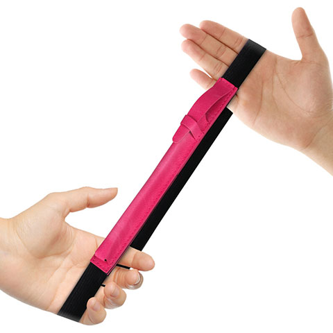 Leder Hülle Schreibzeug Schreibgerät Beutel Halter mit Abnehmbare Gummiband P03 für Apple Pencil Apple iPad Pro 10.5 Pink