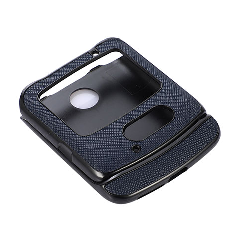 Luxus Leder Hülle Handyhülle und Kunststoff Schutzhülle Hartschalen Tasche S01 für Motorola Moto RAZR (2022) 5G Blau