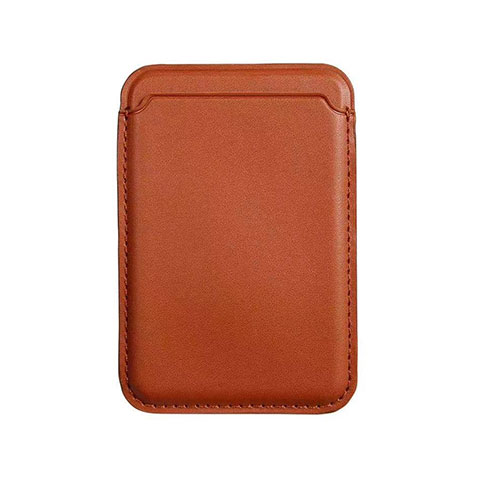 Luxus Leder Wallet Schutzhülle mit Mag-Safe Magnetic Magnetisch für Apple iPhone 12 Braun