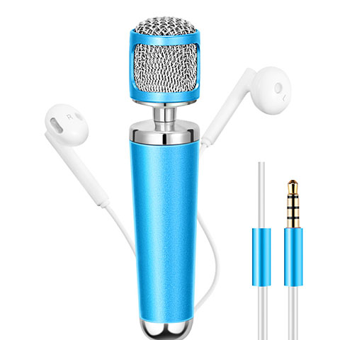 Mini-Stereo-Mikrofon Mic 3.5 mm Klinkenbuchse Hellblau